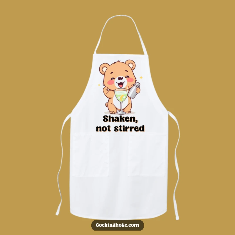 Funny Bear Cub Cocktail Shaker Apron: Cook and Mix with Hilarious Flair