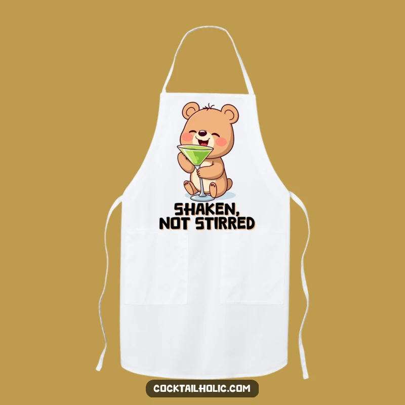 Funny Bear Martini Apron: Hilarious Cocktail Chef Apron, Perfect Kitchen Gift
