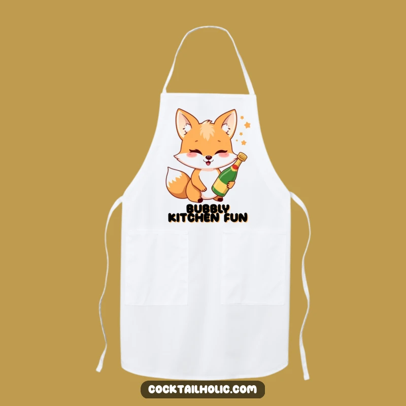 Funny Fox Champagne Apron: Hilarious Party Chef Apron, Perfect Festive Gift