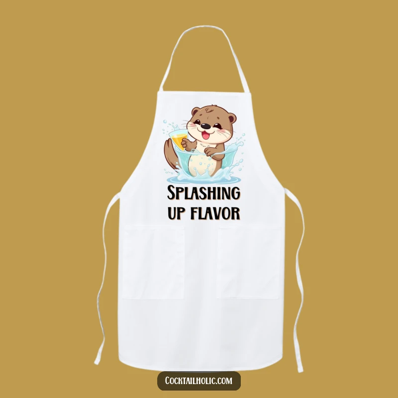 Funny Otter Apron: Splash into Fun, Cocktail Kitchen Funny Gift
