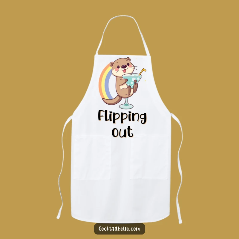 Funny Otter Kitchen Apron: Playful Rainbow Design, Practical Funny Gift for Chefs