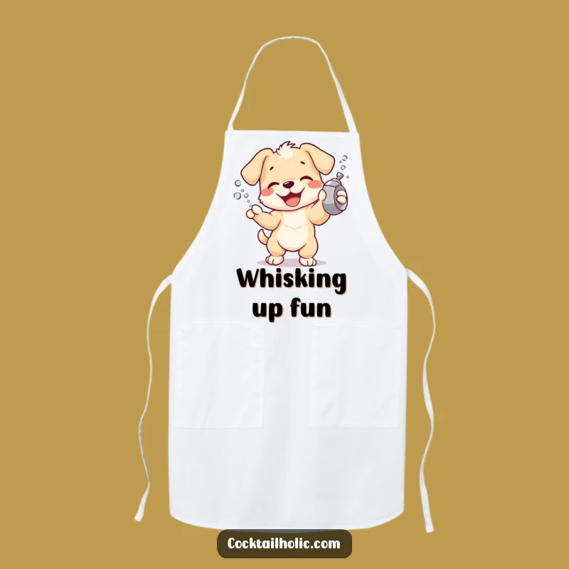 Funny Puppy Kitchen Apron: Exuberant Shaking Design, Fun Funny Gift for Cooks