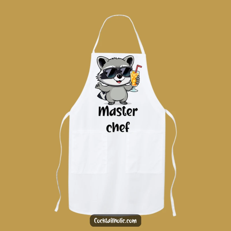 Funny Raccoon Apron: Cocktail Master & Mischief - The Perfect Funny Gift!