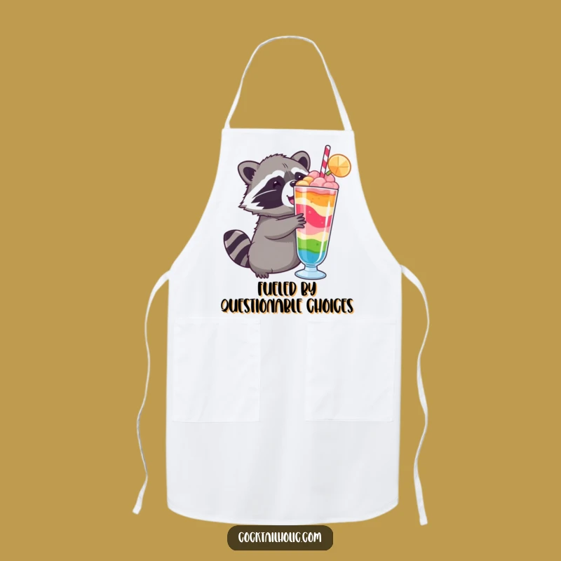 Funny Raccoon Apron: Kitchen Drink Master, Hilarious Chef Wear for Home Cooks