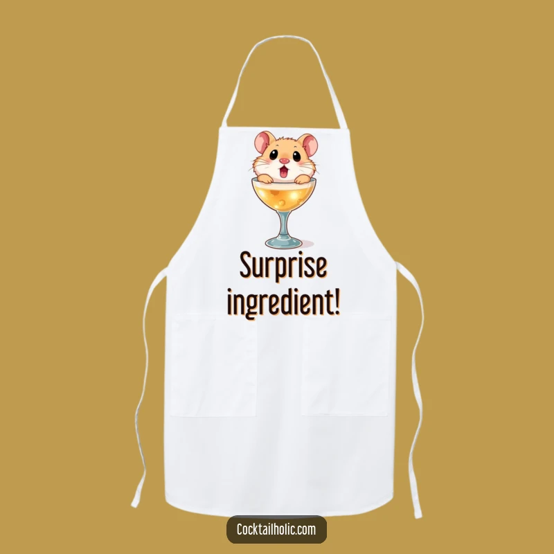 Funny Surprised Hamster Cocktail Glass Apron - Kitchen Surprise Fun