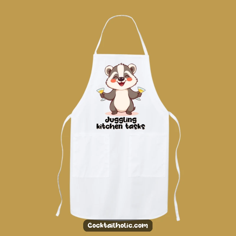 Funny Badger Juggling Apron: Hilarious Bartender Apron, Perfect Kitchen Gift