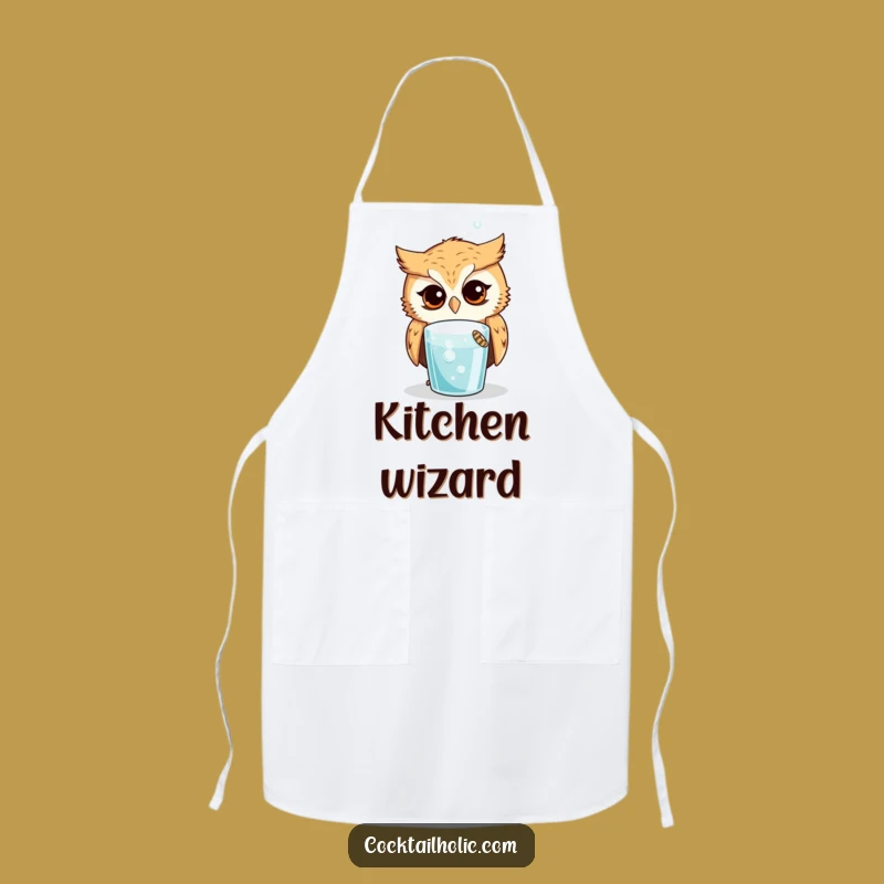 Funny Owl Drink Apron: Cook with Curiosity, Perfect Funny Gift for Chefs