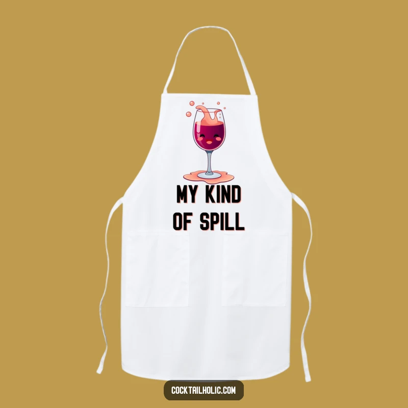 Funny Overflowing Wine Glass Apron - Bubbly Glee Party Gift!