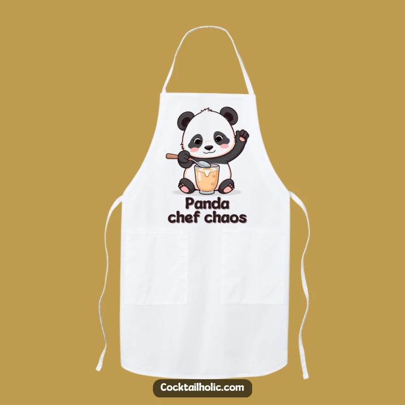 Funny Panda Mixologist Apron - Kitchen Fun Spoon Spill Gift