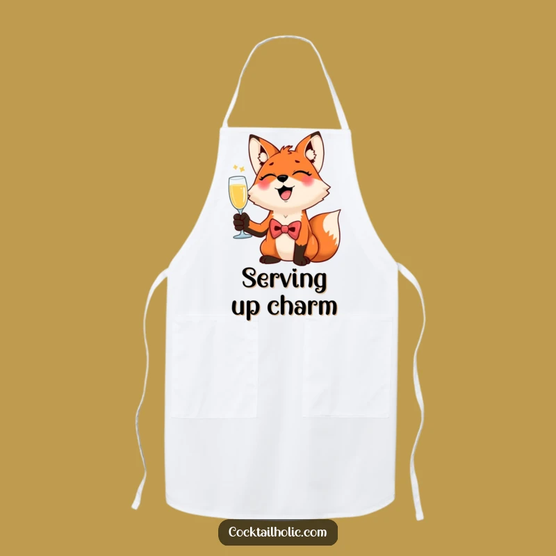 Funny Giggling Fox Apron: Dapper Host's Kitchen Wear, Unique Gift