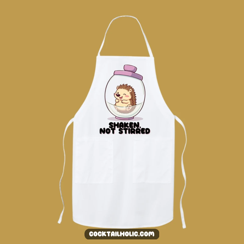 Funny Hedgehog Cocktail Shaker Apron - Hilarious Kitchen Fun Gift