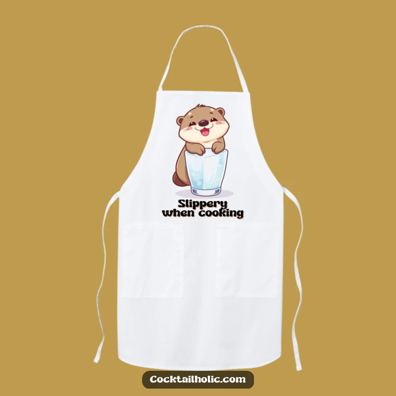 Funny Otter Apron: Kitchen Slide Fun - The Chef's Funny Gift!