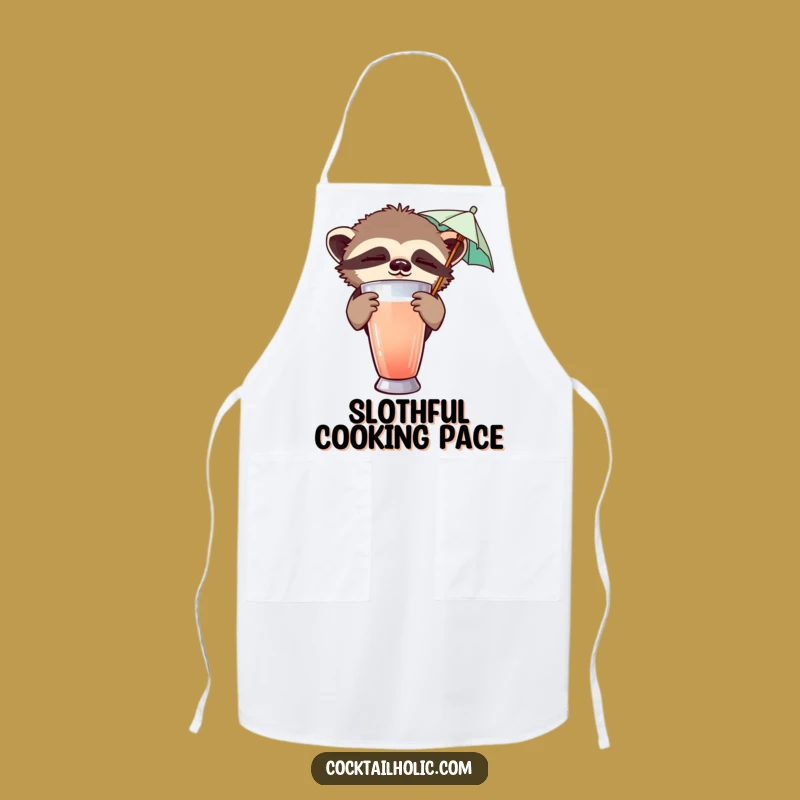 Funny Sloth Cocktail Apron - Relaxed Bartender Wear Gift