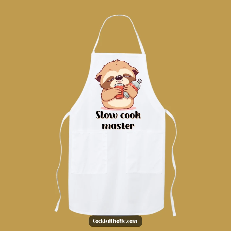 Funny Sloth Cocktail Apron: Cook with Slow, Hilarious Style!