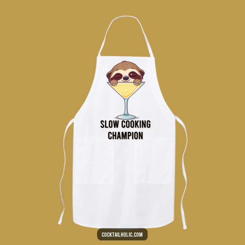 Funny Sloth Martini Apron - Hilarious Kitchen Accessory & Gift