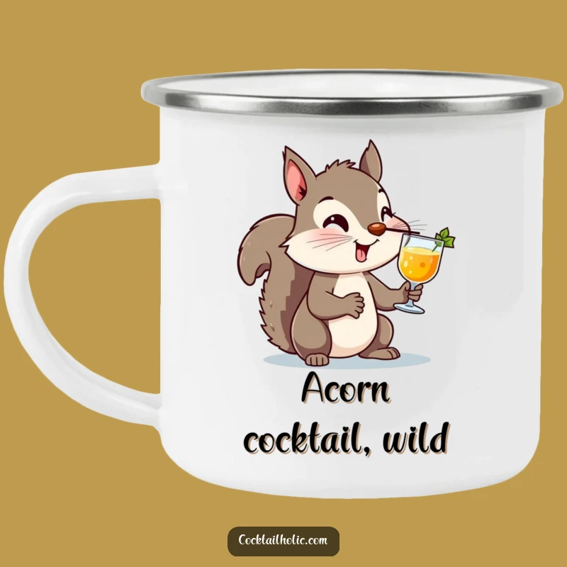 Funny Squirrel Cocktail Camping Mug: Adventure with a Balancing Act