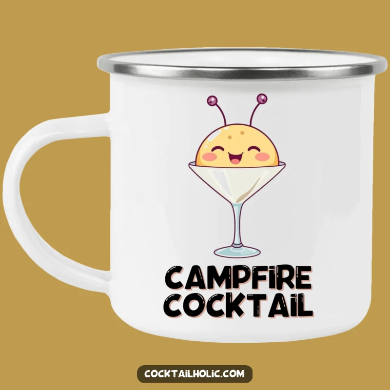 Funny Martini Creature Camping Mug - Happy Adventure Brew Buddy