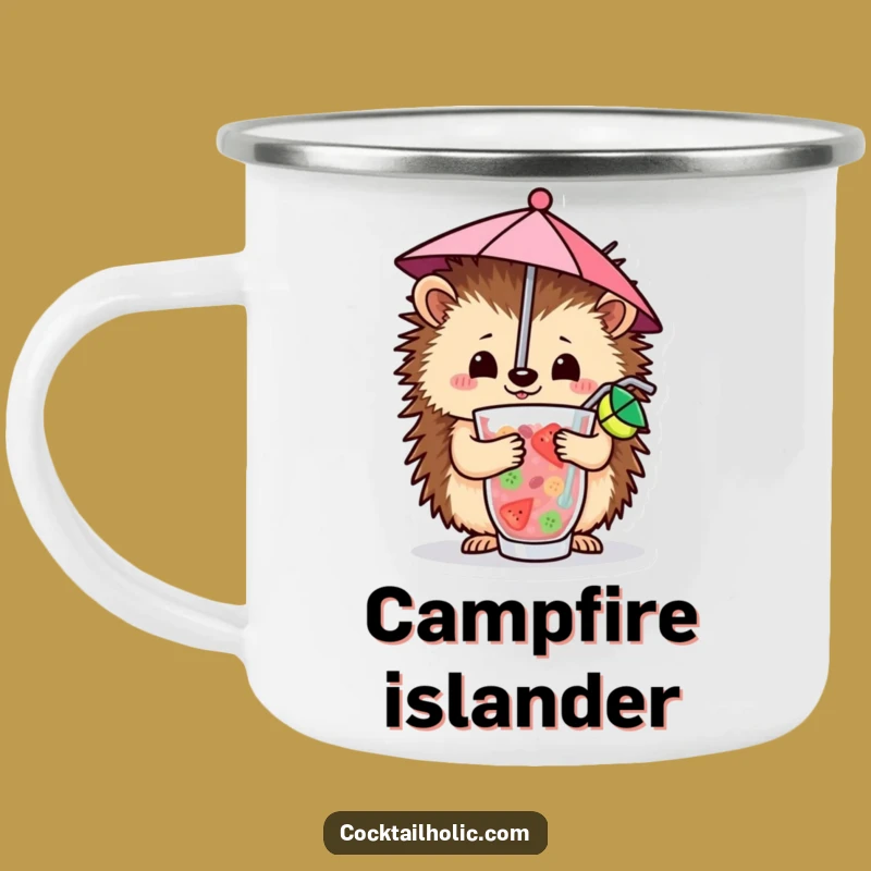 Funny Hedgehog Cocktail Camping Mug: Sip Paradise on Your Adventures!