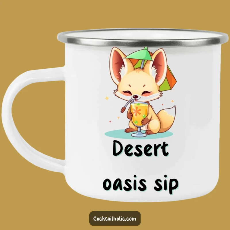 Durable Funny Fennec Fox Drink Camping Mug: Sip Adventure Fuel