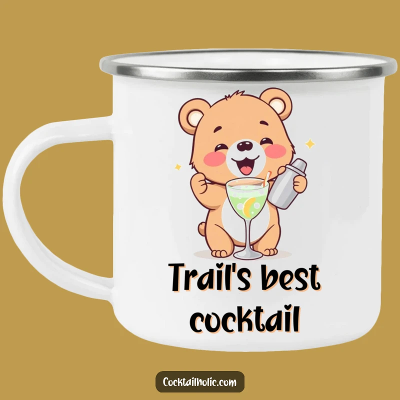 Durable Funny Bear Cub Cocktail Shaker Camping Mug: Adventure Fuel with a Laugh