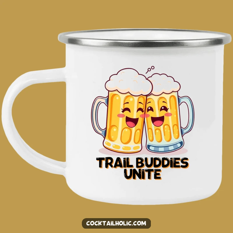 Funny Beer Mug High Five Camping Mug - Adventure Fuelled by Laughter!