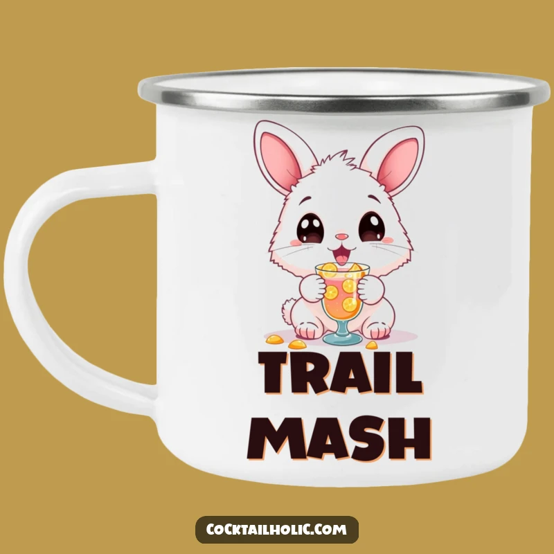 Funny Bunny Cocktail Spill Camping Mug: Adventure Fuel for Messy Fun!