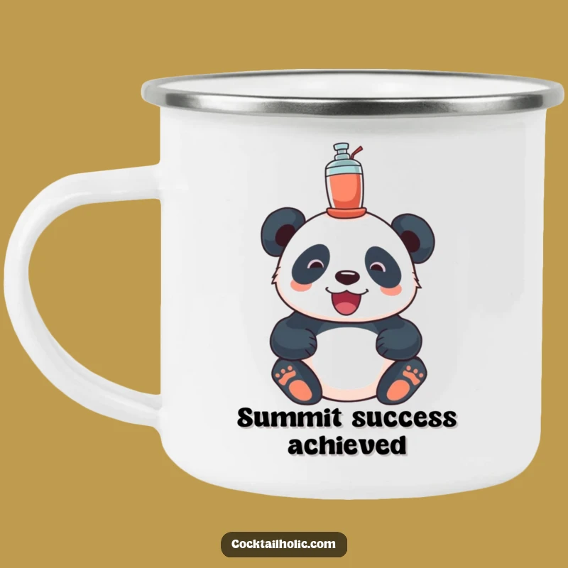Funny Delighted Panda Cocktail Shaker Camping Mug - Outdoor Joy