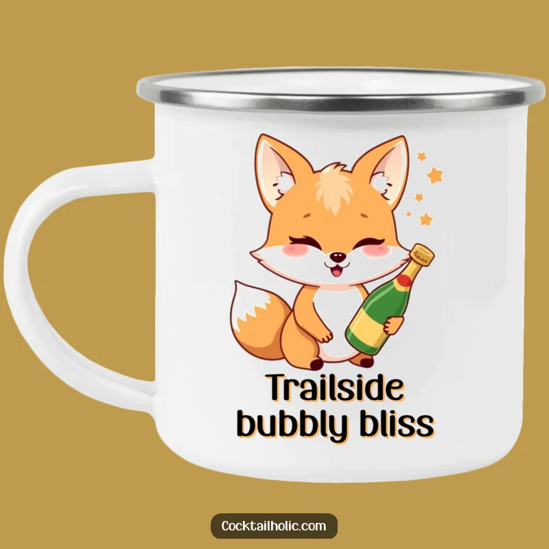 Funny Fox Champagne Camping Mug: Durable & Hilarious Outdoor Celebration Mug, Great Gift