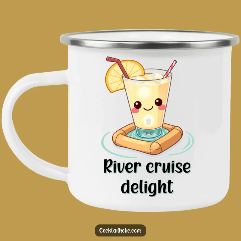 Funny Kawaii Cocktail Raft Camping Mug - Outdoor Relaxed Cup Gift