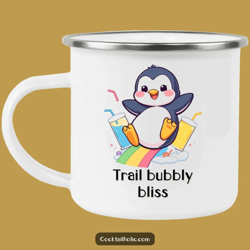 Funny Penguin Drink Slide Camping Mug - Cheerful Adventure Companion