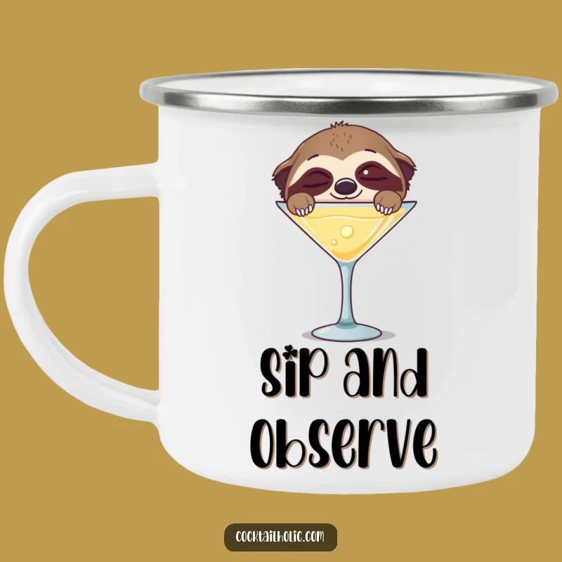 Funny Sloth Martini Camping Mug - Relaxed Outdoor Sips & Hilarious Gift