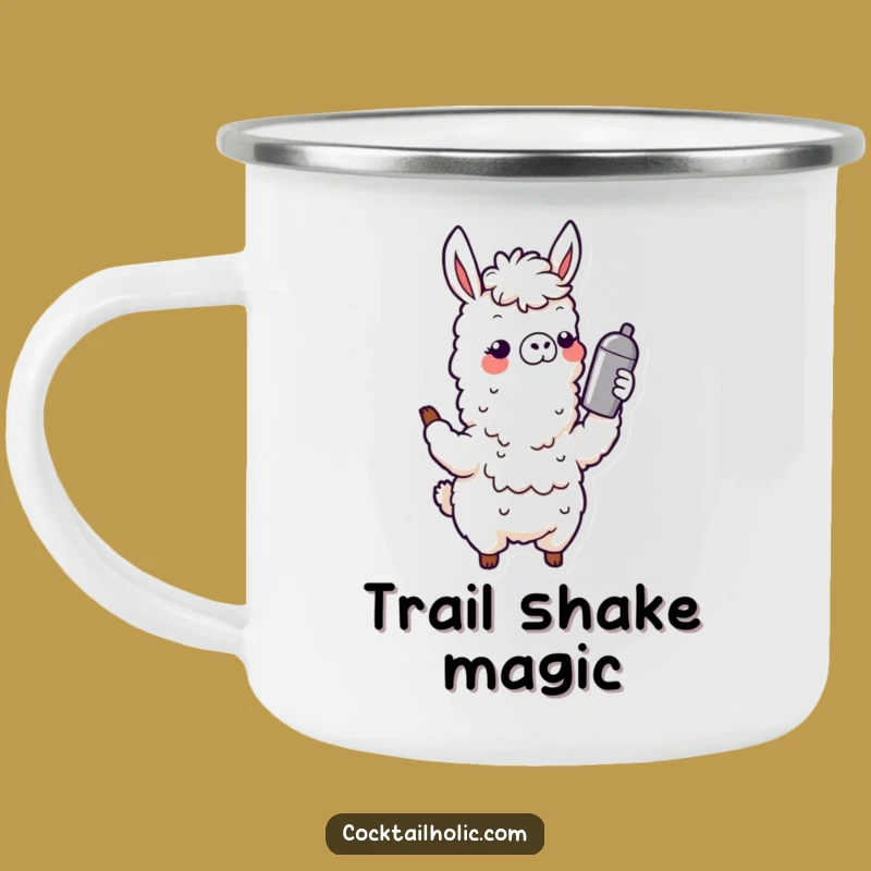 Funny Wobbly Llama Camping Mug: Adventure with a Cocktail Shaker Twist