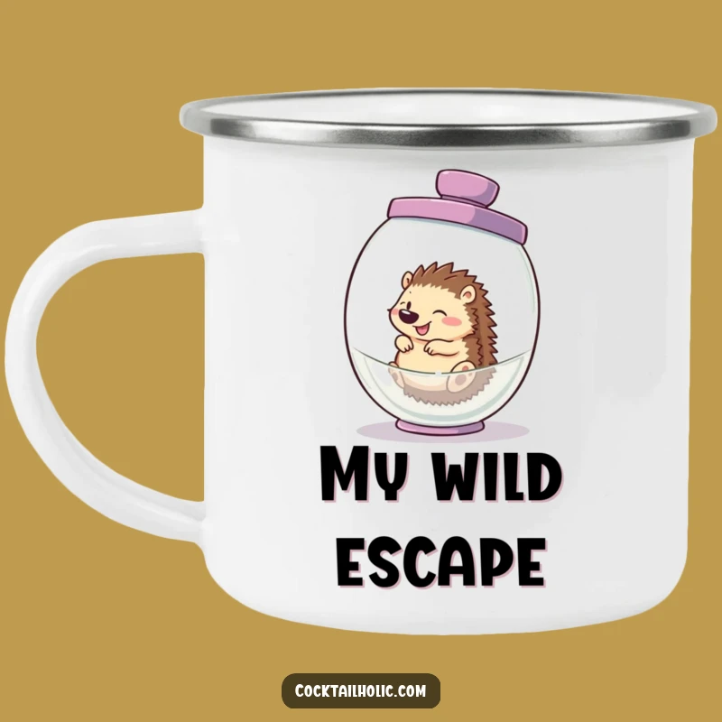 Funny Hedgehog Cocktail Shaker Camping Mug - Adventurous & Hilarious Gift