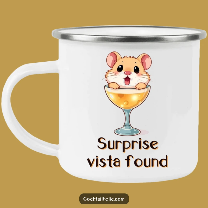 Funny Surprised Hamster Cocktail Glass Camping Mug - Outdoor Surprise