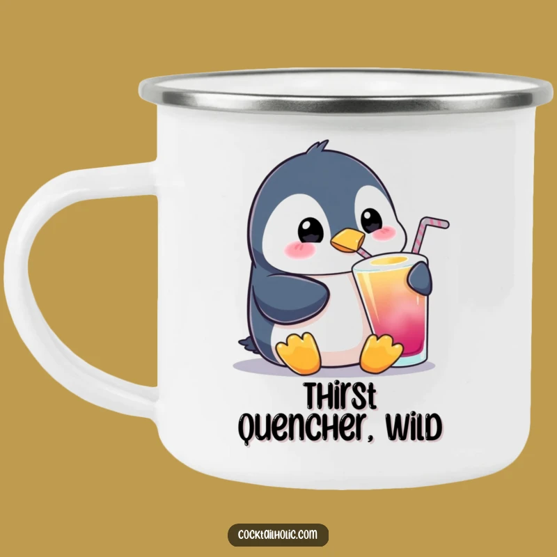 Funny Penguin Sipping Camping Mug: Adventure with Cute & Hilarious Cheer