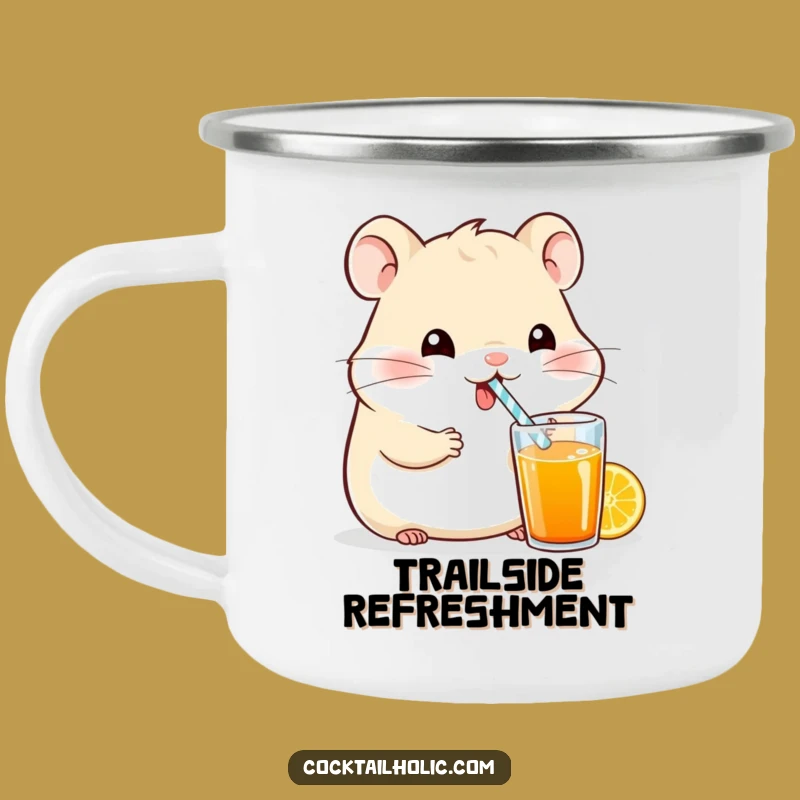 Funny Hamster Enamel Mug: Durable Cartoon Drink Camp Cup, Ideal Funny Gift