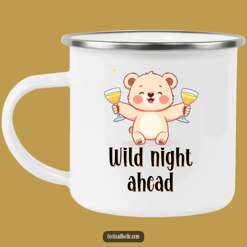 Funny Bear Cub Cocktail Juggling Camping Mug - Outdoor Laughs & Hilarious Gift
