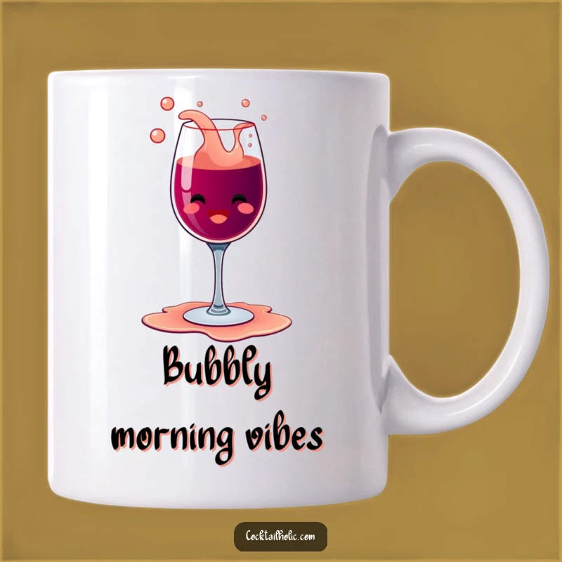 Funny Overflowing Wine Glass Mug - Bubbly Glee Hilarious Gift!