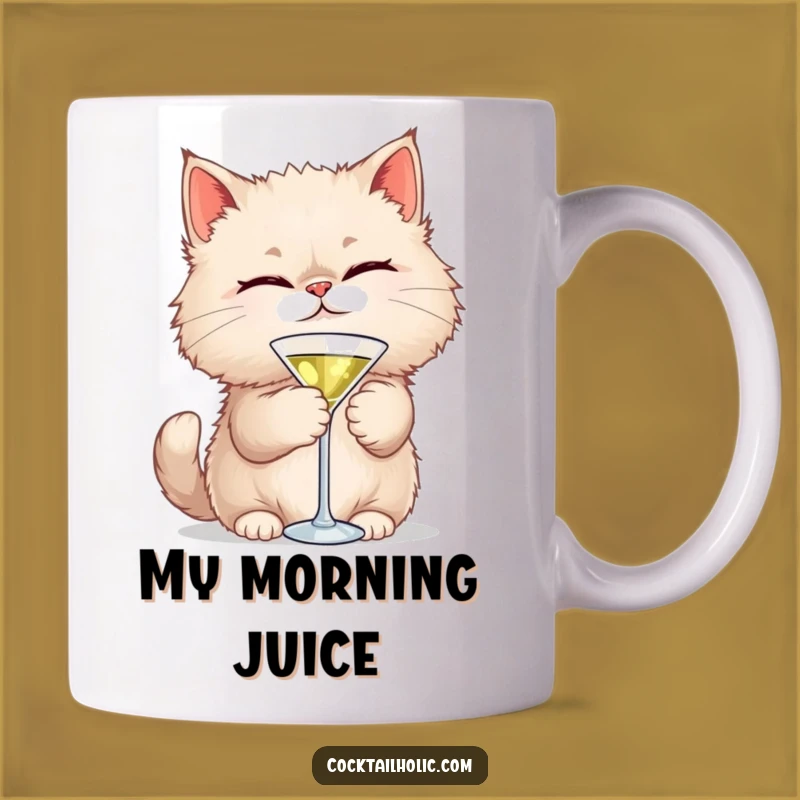 Funny Cat Martini Mug: Winking Feline's Playful Cocktail Humor, Perfect Gift