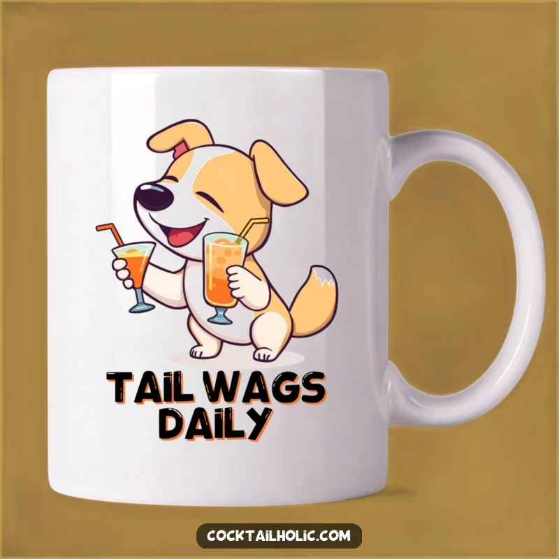 Funny Dog Cocktail Mug: Happy Tail Wags, Perfect Funny Gift for Dog Lovers