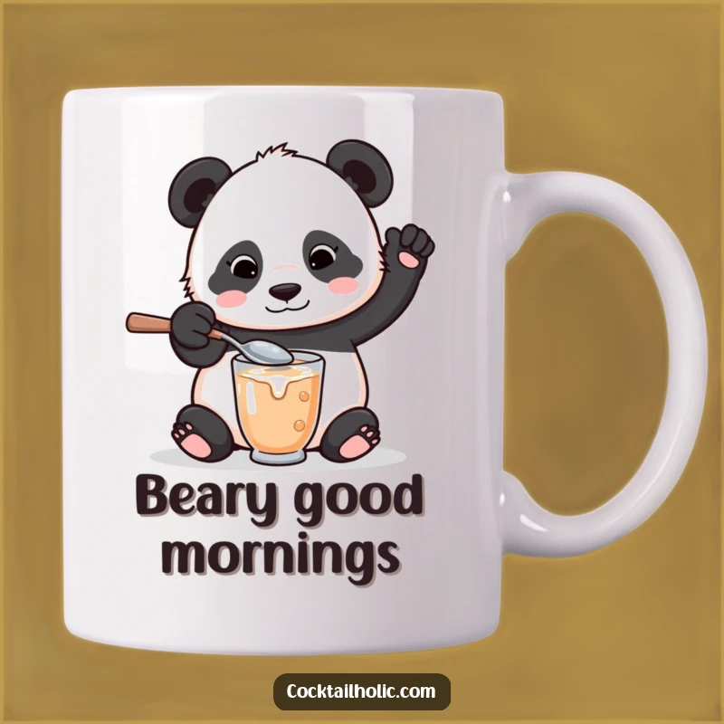 Funny Panda Bartender Mug - Messy Mixologist Spoon Gift for Panda Lovers
