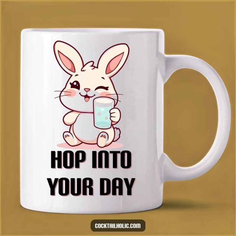 Funny Rabbit Cocktail Mug: Wink and Sip Funny Gift for Bunny Lovers