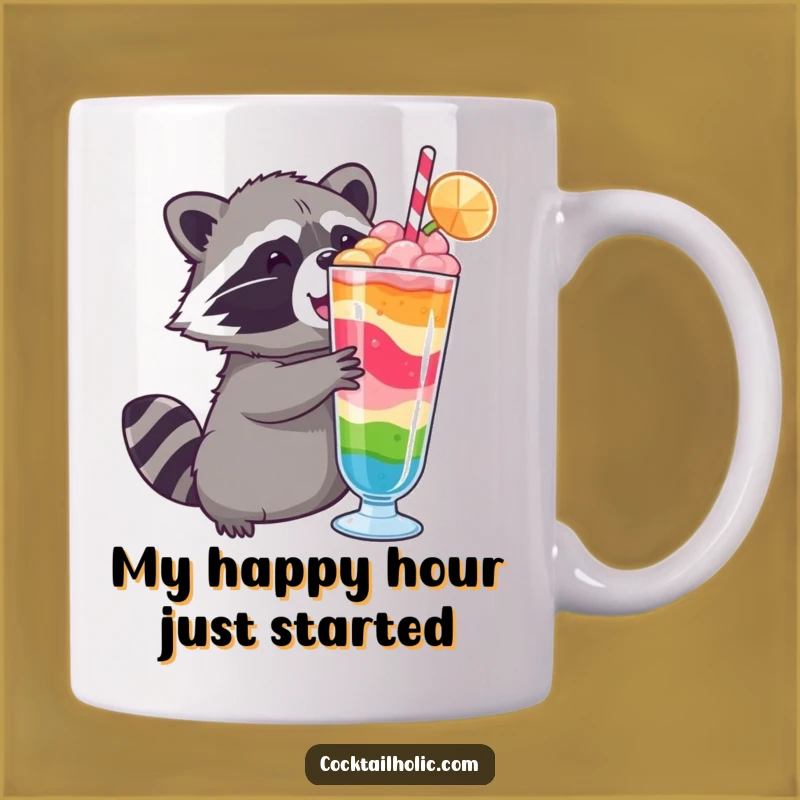 Funny Raccoon Cocktail Mug: Eager Drink Lover, Hilarious Barware Gift for Cocktail Enthusiasts