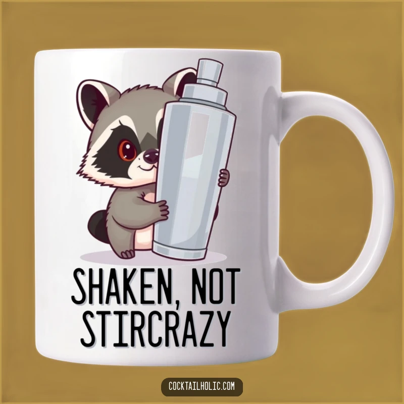 Funny Raccoon Cocktail Mug: Mischievous Shaker Peeker, Perfect Funny Gift