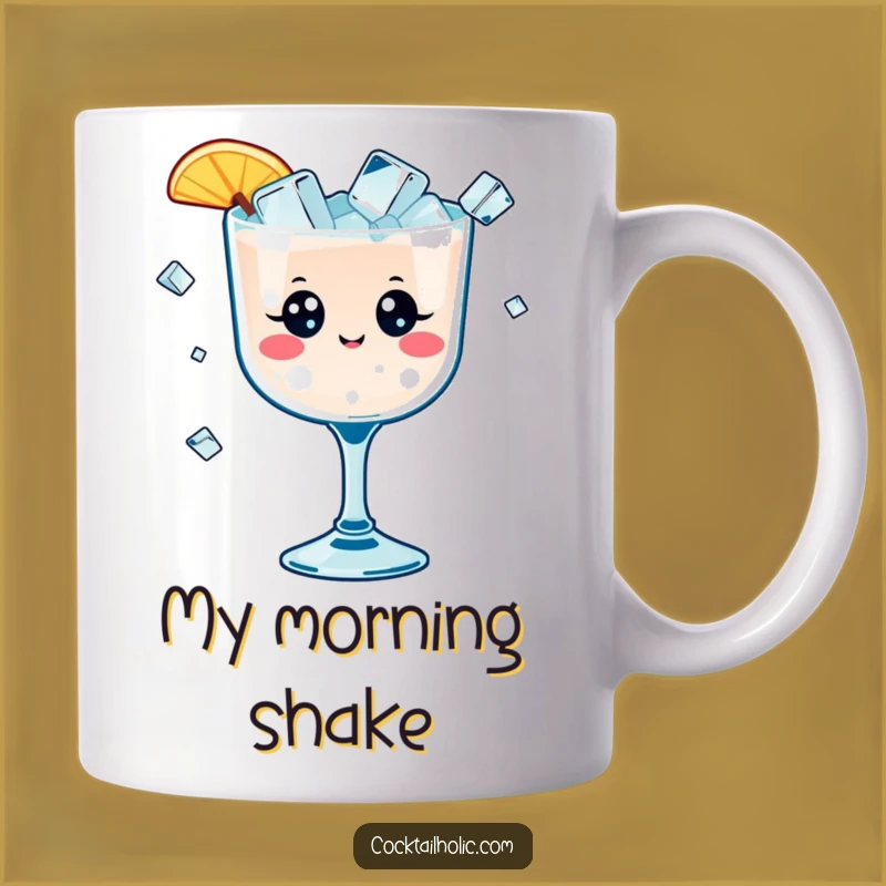 Funny Kawaii Cocktail Glass Mug - Hilarious Ice Cube Juggling Gift