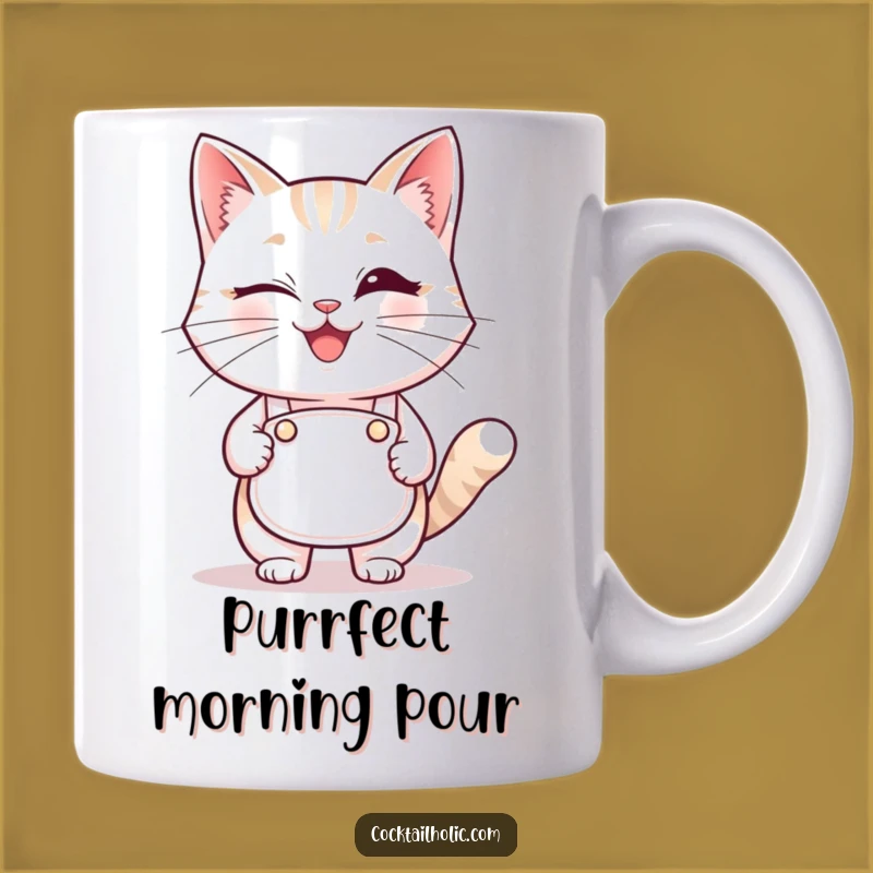 Funny Winking Cat Bartender Mug: Purrfectly Humorous Gift for Cat Lovers