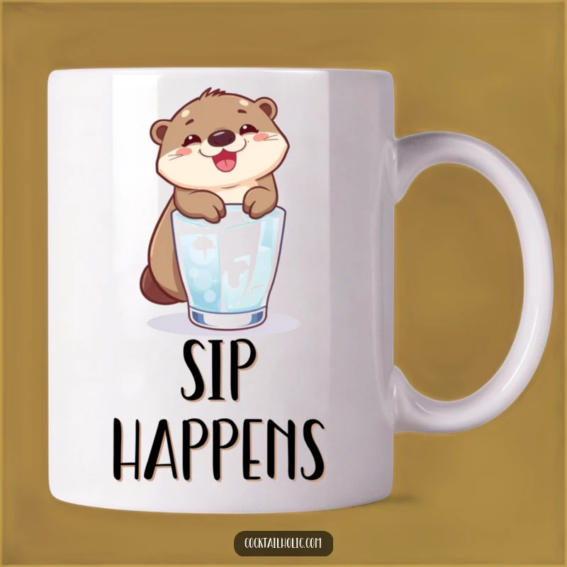 Funny Otter Ice Slide Mug: Grinning Delight - A Perfect Funny Gift!
