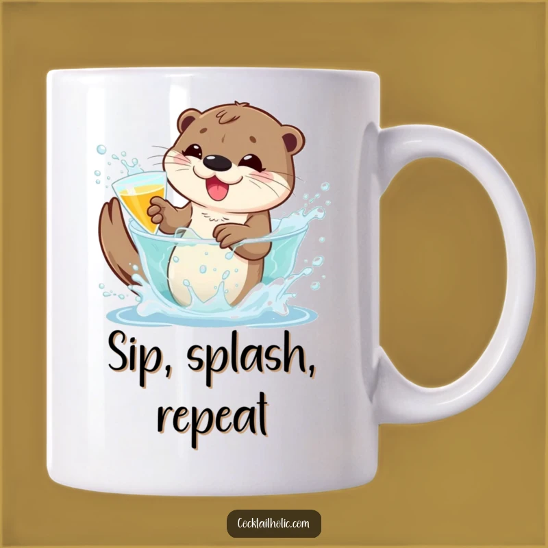 Funny Otter Cocktail Mug: Splash into Fun Funny Gift for Water Lovers