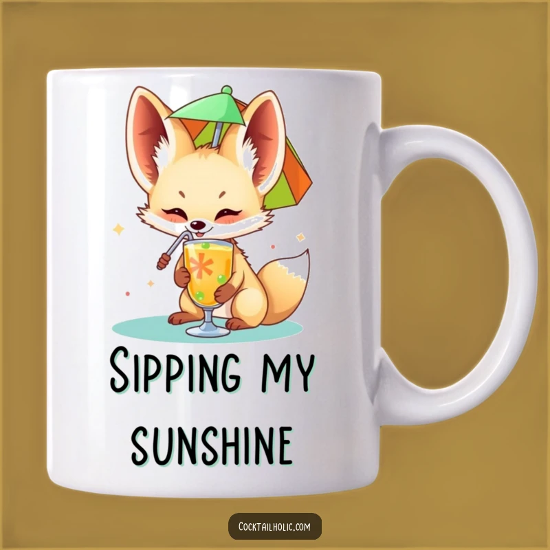 Funny Fennec Fox Drink Mug: Sip Happy, Perfect Funny Gift