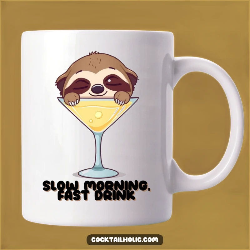 Funny Sleepy Sloth Martini Mug - Hilarious Relaxed Gift for Cocktail Lovers